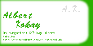 albert kokay business card